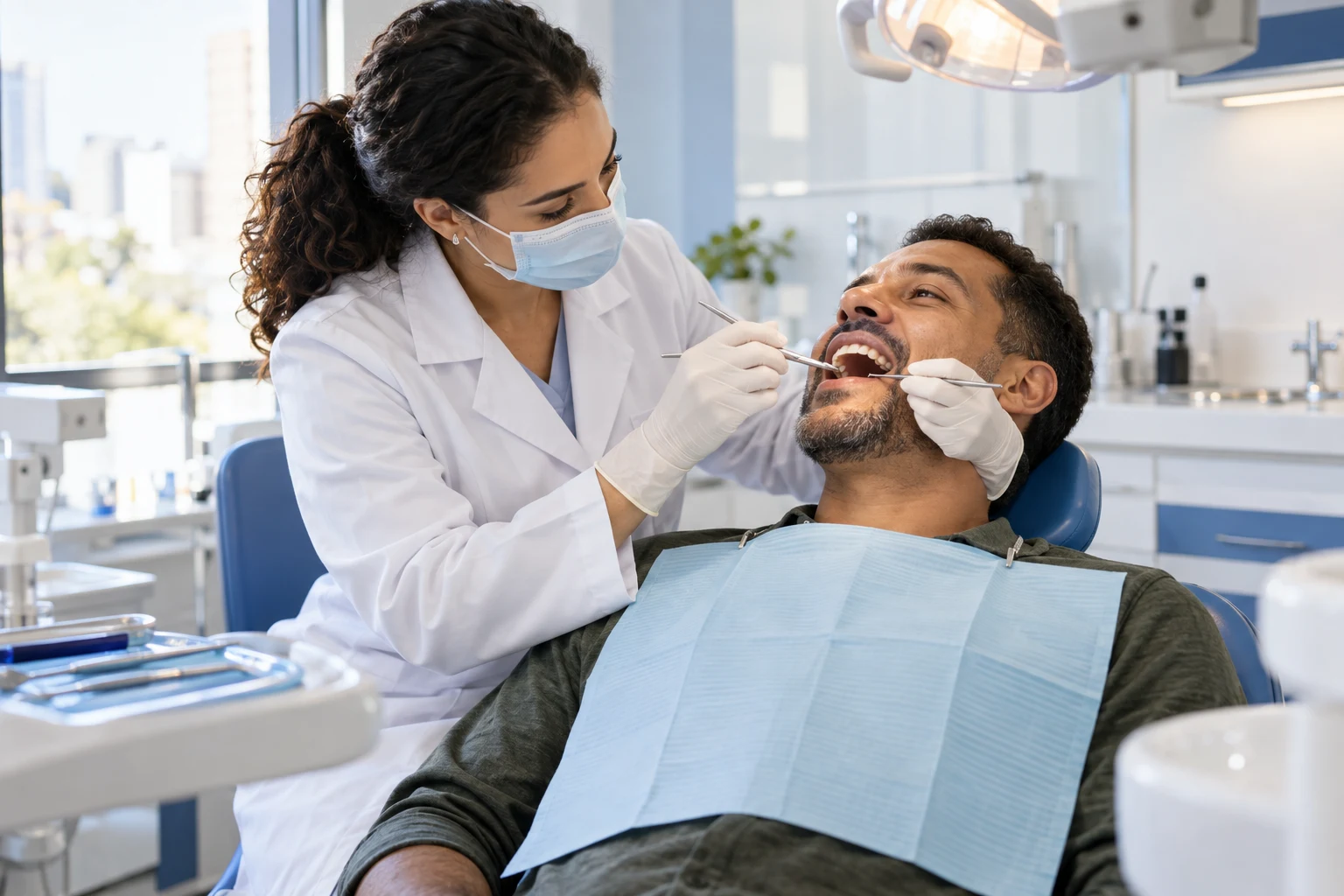 Paciente recebendo atendimento odontológico